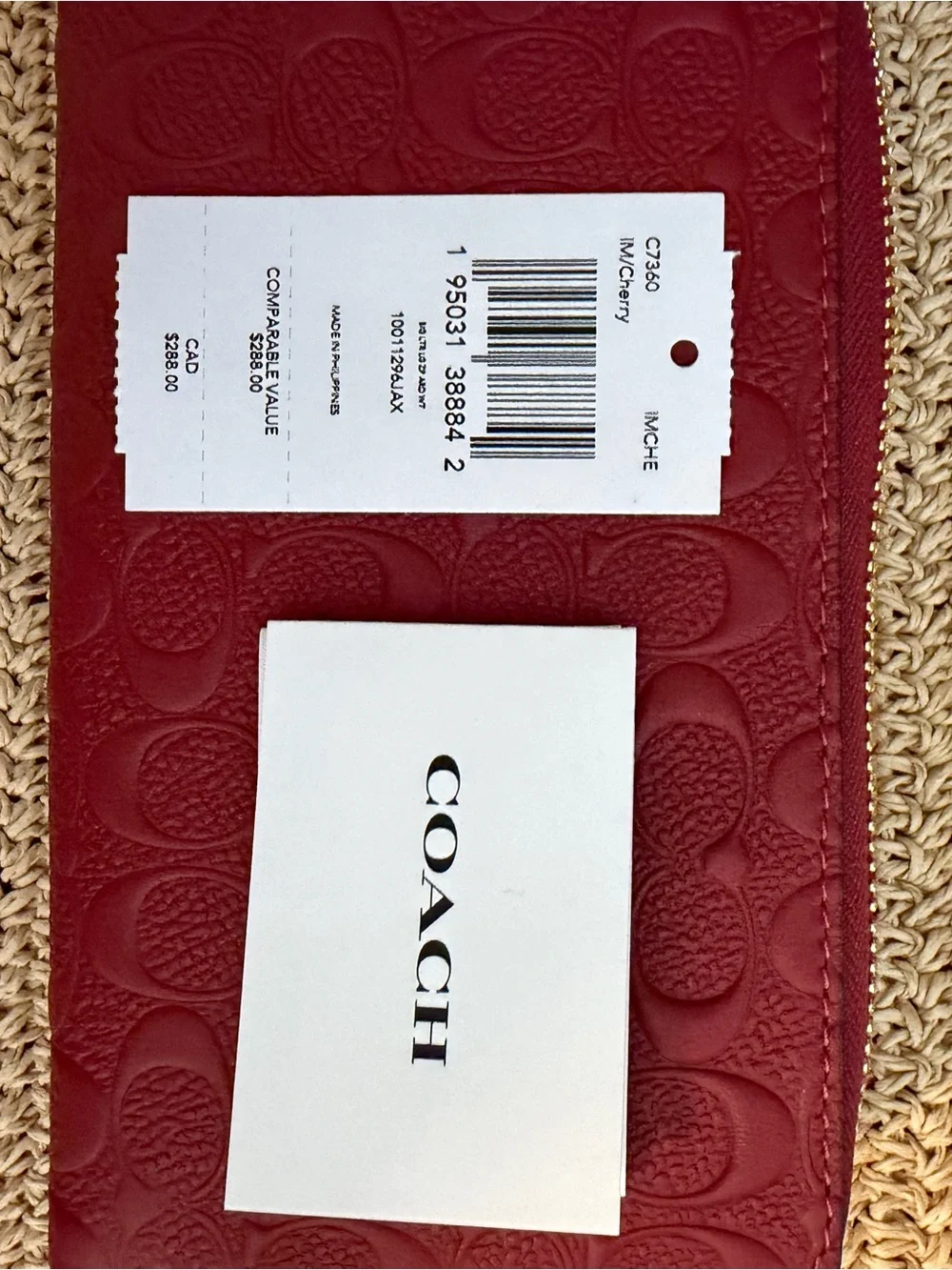 Coach continental zip